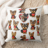 バレンタインヨークシャーテリアドッグ |愛犬家 | クッション (ブランケット)