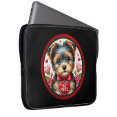 バレンタインヨークシャーテリアラブ15インチラップトップスリーブ ラップトップスリーブ (正面右)