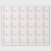 バレンタインラップという名前の愛の鳥かご紫ピンク ラッピングペーパー (フラット)