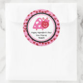 バレンタインラディバグパーティーのお願い ラウンドシール (バッグ)