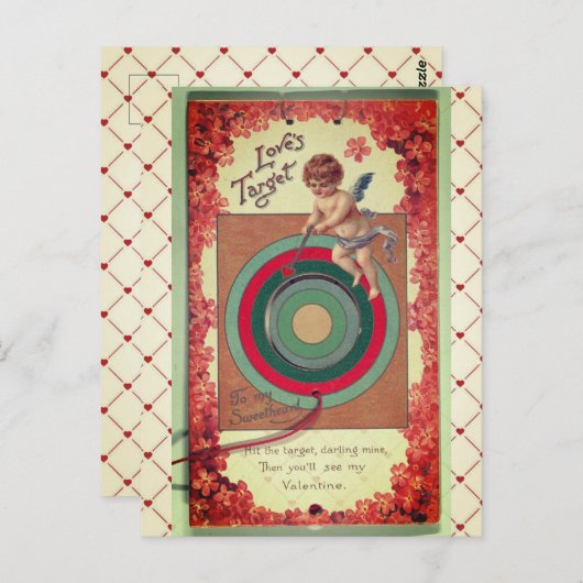 バレンタインラブズターゲットヴィンテージアート ポストカード (正面/裏面)