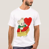 バレンタインラブハートかわいいクマ動物 Tシャツ (正面)
