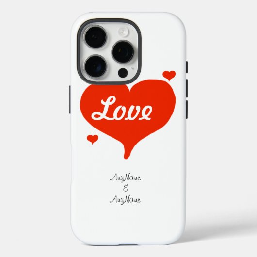 バレンタインラブハートカスタムネーム Case-Mate iPhoneケース (裏面)