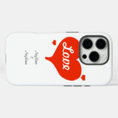 バレンタインラブハートカスタムネーム Case-Mate iPhoneケース (裏面 (横))