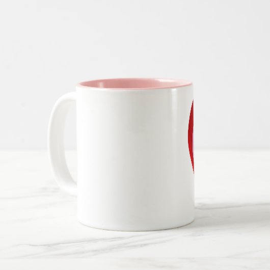 バレンタインラブハートマグ ツートーンマグカップ (正面左)