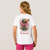 バレンタインラブバグとローズの花 Tシャツ (裏面フル)