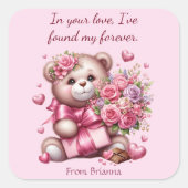 バレンタインラブバラベア スクエアシール (正面)