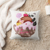 バレンタインラブパンダマグ装飾用クッション クッション (ブランケット)