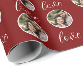 バレンタインラブパーソナライズされたフォトピカスタムック ラッピングペーパー (ロールコーナー)