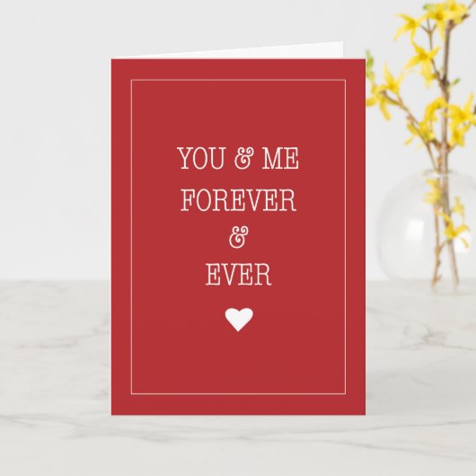 バレンタインラブフォーエバーレッドホワイトハート カード (黄色い花)