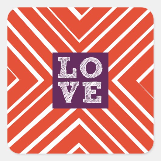 バレンタインラブブルズアイ スクエアシール (正面)