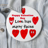 バレンタインラブボタンの多くの顔 缶バッジ (インサイチュ)