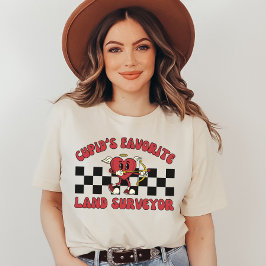 バレンタインランド測量士の地図作成のバレンタインデー Tシャツ