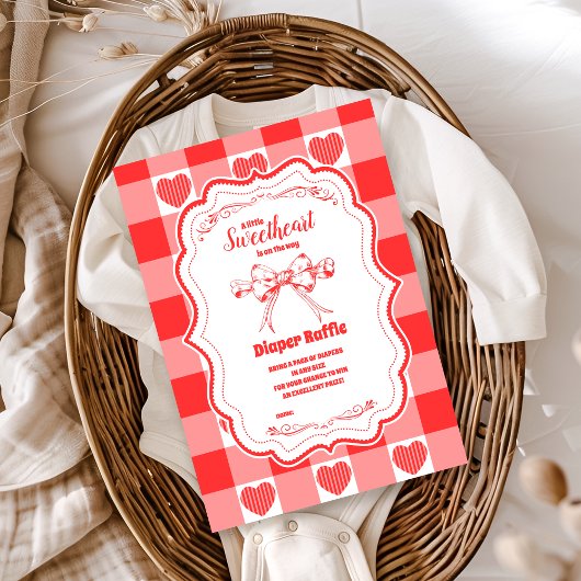 バレンタインリトルスウィートガールおむつラッフル エンクロージャーカード