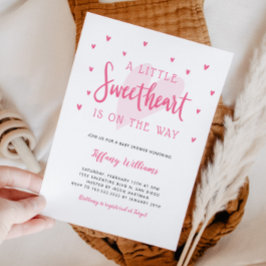 バレンタインリトルスウィートガールベビーシャワー 招待状