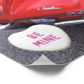 バレンタインレッドコルベット分割ウィンドウクラシック ポスター (角)