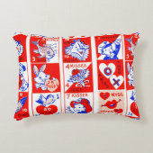 バレンタインレトロラブハグズキュートパターン アクセントクッション (正面)