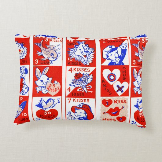 バレンタインレトロラブハグズキュートパターン アクセントクッション (裏面)