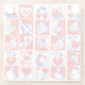 バレンタインレトロラブハグズキュートパターン ガラスコースター (裏面)