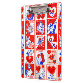 バレンタインレトロラブハグズキュートパターン クリップボード (左)