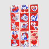 バレンタインレトロラブハグズキュートパターン ゴルフタオル (正面)