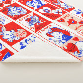 バレンタインレトロラブハグズキュートパターン シェルパブランケット (3/4)