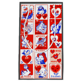 バレンタインレトロラブハグズキュートパターン スモールペーパーバッグ