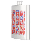 バレンタインレトロラブハグズキュートパターン フラスク (左)