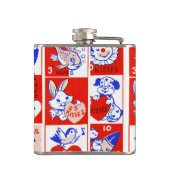 バレンタインレトロラブハグズキュートパターン フラスク (裏面)