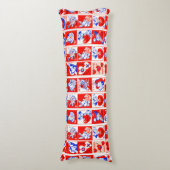 バレンタインレトロラブハグズキュートパターン ボディピロー (正面縦)