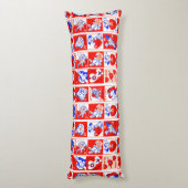 バレンタインレトロラブハグズキュートパターン ボディピロー (裏面 (縦))