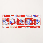 バレンタインレトロラブハグズキュートパターン ヨガマット (正面(横))