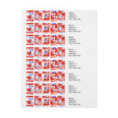 バレンタインレトロラブハグズキュートパターン ラップアラウンド宛名ラベル (シート)