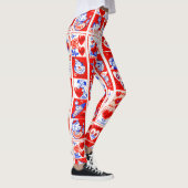 バレンタインレトロラブハグズキュートパターン レギンス (右)
