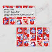 バレンタインレトロラブハグズキュートパターン 名刺 (正面/裏面)