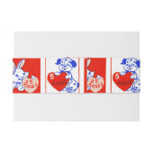 バレンタインレトロラブハグズキュートパターン 招待状ベリーバンド (裏面例)