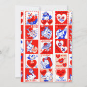 バレンタインレトロラブハグズキュートパターン 招待状 (裏面)