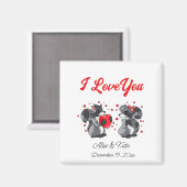 バレンタインレークーングリーティングカード マグネット (正面/裏面)
