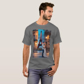 バレンタインロマンチッククラシックデザイン レトロ Tシャツ (正面フル)