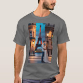 バレンタインロマンチッククラシックデザイン レトロ Tシャツ (正面)