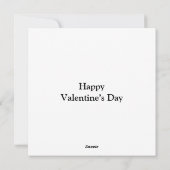 バレンタインロマンティックワードアートホワイト文字ブラック シーズンカード (裏面)