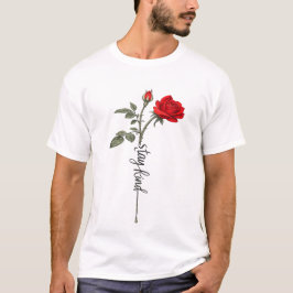バレンタインローズグラフィックメンズTシャツ Tシャツ