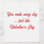 バレンタインワインボトルラベル(8.9 cm x 10.2 cm) ワインラベル (シングルラベル)