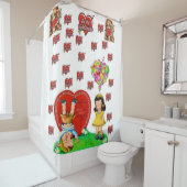 バレンタインヴィンテージのショーカーテン シャワーカーテン (インサイチュ)