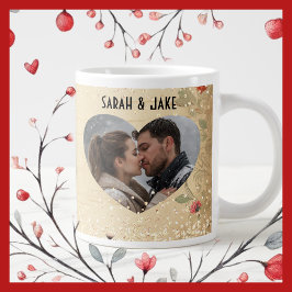 バレンタインヴィンテージカップルハート ジャンボコーヒーマグカップ