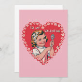 バレンタインヴィンテージグリーティングカードへ シーズンカード (正面/裏面)