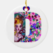 バレンタインヴェネツィアの仮装文D字 セラミックオーナメント (裏面)