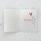 バレンタイン付き古いラグドールハート棒つきキャンデー カード (内部)