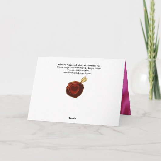 バレンタイン仮装パーティーマスク,孔雀ファン シーズンカード (裏面)