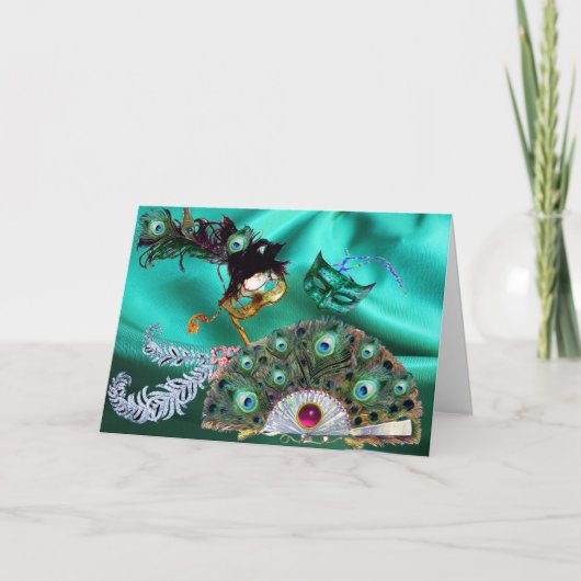 バレンタイン仮装マスク,孔雀フェザーファン シーズンカード (正面)